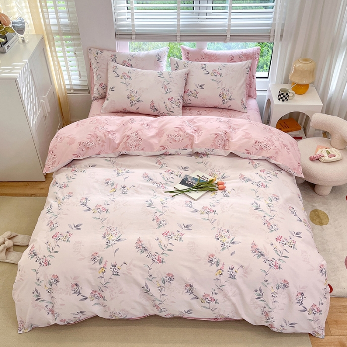 91家纺网 家纺一手货源 找家纺 晨希2023年新款全棉花卉印花简约款多规格四件套 温馨