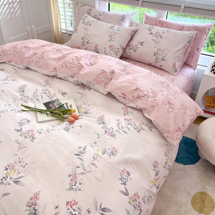 91家纺网 家纺一手货源 找家纺 晨希2023年新款全棉花卉印花简约款多规格四件套 温馨