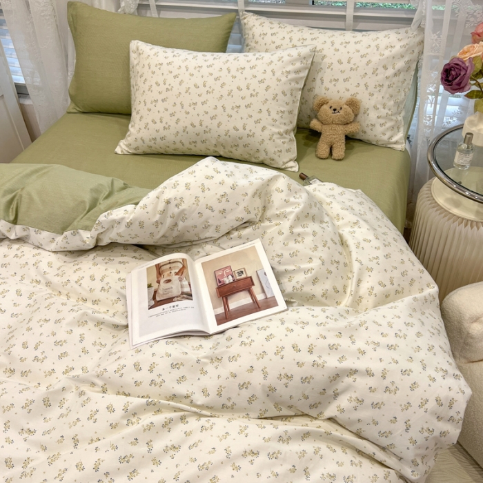 91家纺网 家纺一手货源 找家纺 晨希2023年新款全棉花卉印花简约款多规格四件套 纳西达