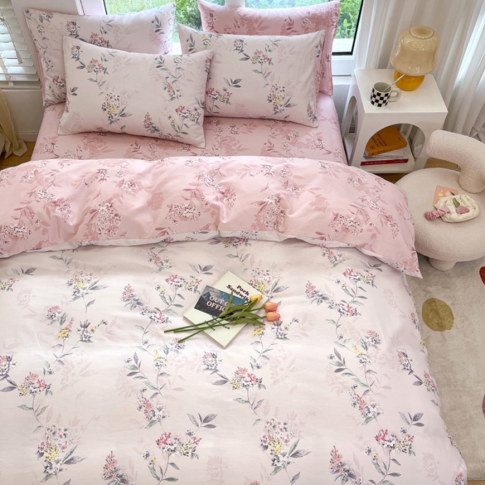 91家纺网 家纺一手货源 找家纺 晨希2023年新款全棉花卉印花简约款多规格四件套 温馨