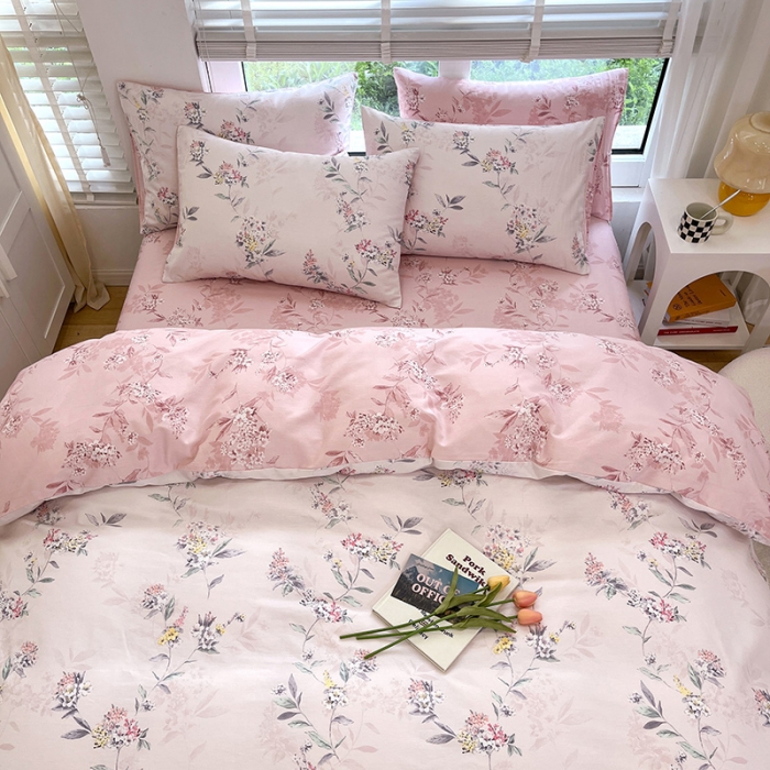 91家纺网 家纺一手货源 找家纺 晨希2023年新款全棉花卉印花简约款多规格四件套 温馨