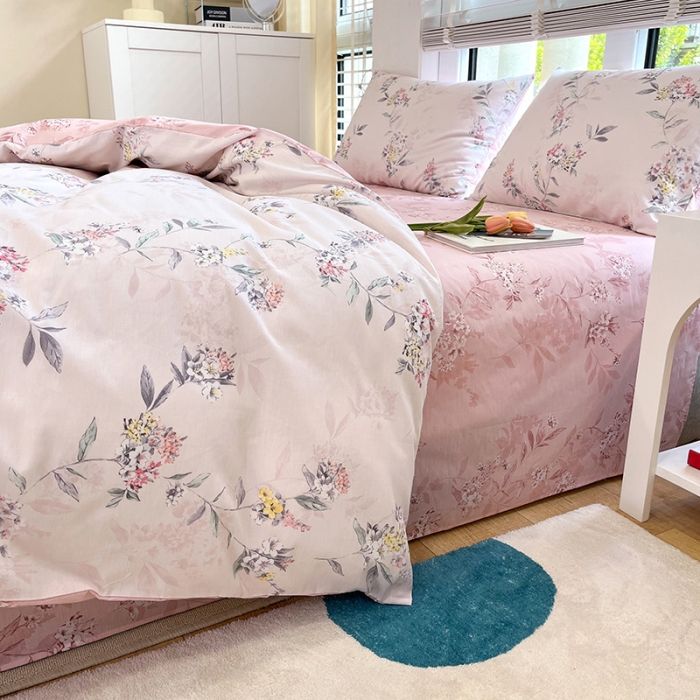 91家纺网 家纺一手货源 找家纺 晨希2023年新款全棉花卉印花简约款多规格四件套 温馨