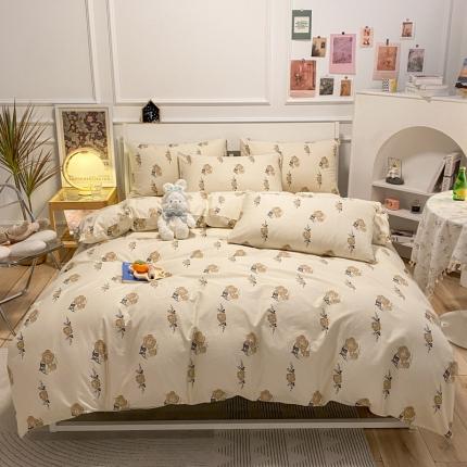 91家纺网 家纺一手货源 找家纺 晨希2023年新款全棉花卉印花简约款多规格四件套花儿朵朵