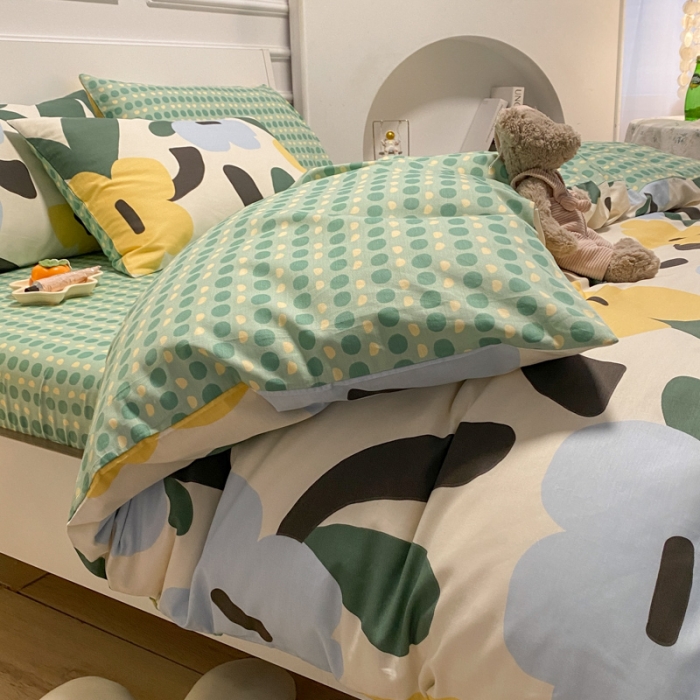 91家纺网 家纺一手货源 找家纺 晨希2023年新款全棉花卉印花简约款多规格四件套沐然