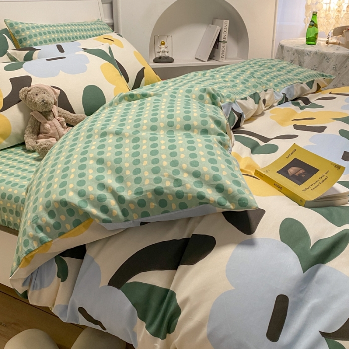 91家纺网 家纺一手货源 找家纺 晨希2023年新款全棉花卉印花简约款多规格四件套沐然