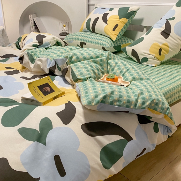 91家纺网 家纺一手货源 找家纺 晨希2023年新款全棉花卉印花简约款多规格四件套沐然