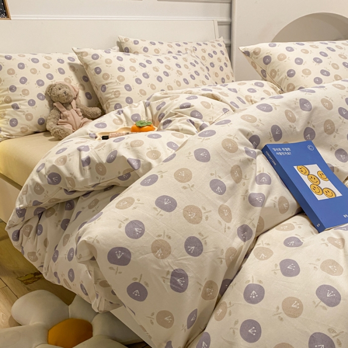 91家纺网 家纺一手货源 找家纺 晨希2023年新款全棉花卉印花简约款多规格四件套夕颜