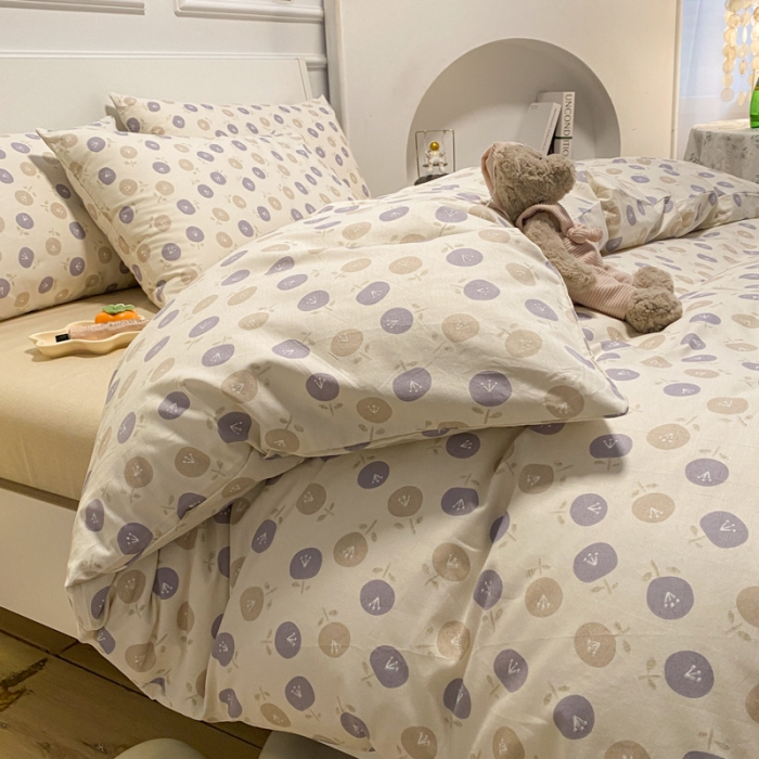 91家纺网 家纺一手货源 找家纺 晨希2023年新款全棉花卉印花简约款多规格四件套夕颜