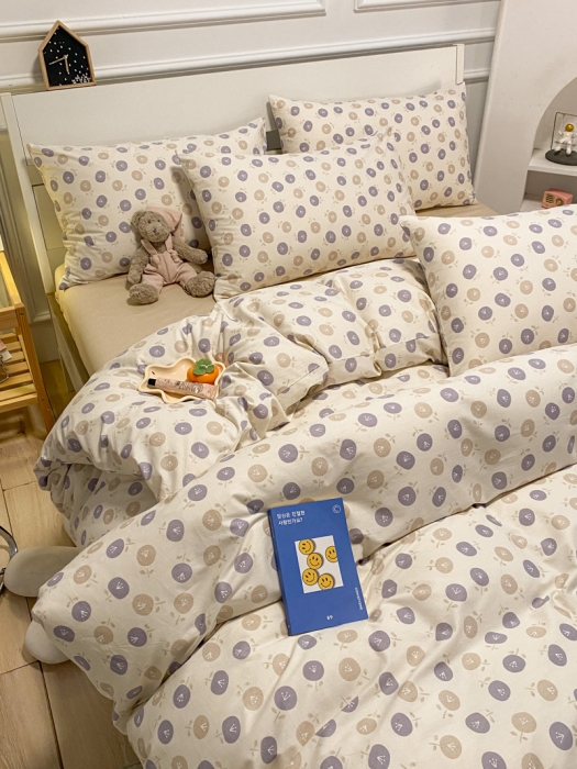 91家纺网 家纺一手货源 找家纺 晨希2023年新款全棉花卉印花简约款多规格四件套夕颜