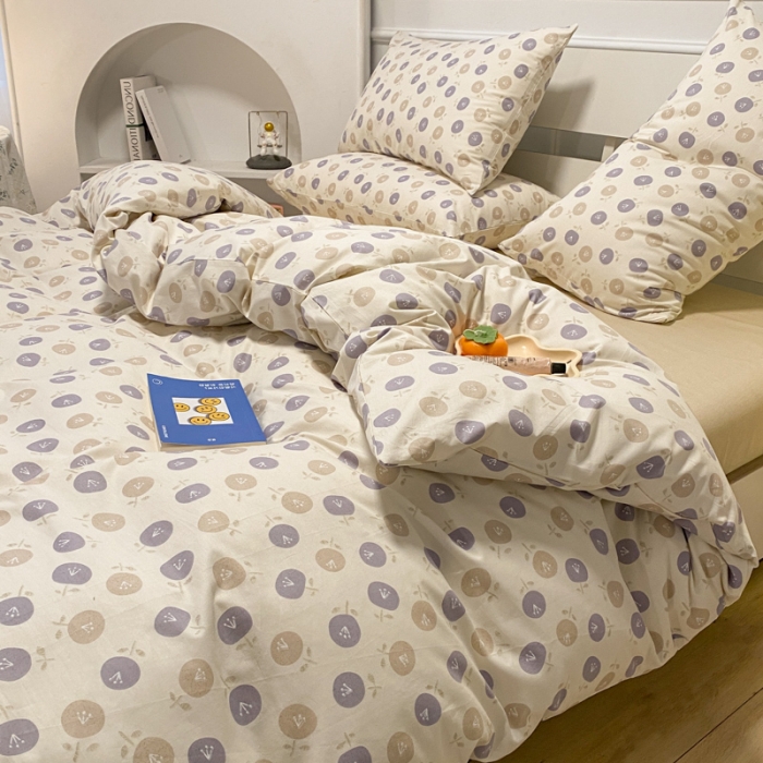 91家纺网 家纺一手货源 找家纺 晨希2023年新款全棉花卉印花简约款多规格四件套夕颜