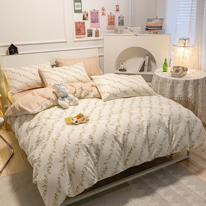 91家纺网 家纺一手货源 找家纺 （总）晨希2023年新款全棉花卉印花简约款多规格四件套