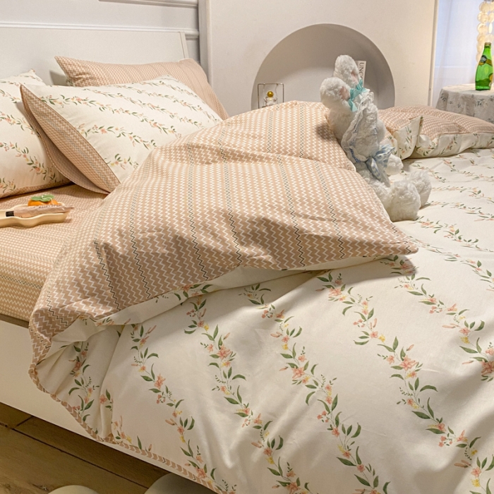 91家纺网 家纺一手货源 找家纺 （总）晨希2023年新款全棉花卉印花简约款多规格四件套