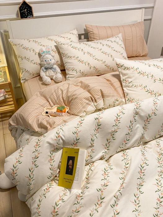 91家纺网 家纺一手货源 找家纺 （总）晨希2023年新款全棉花卉印花简约款多规格四件套