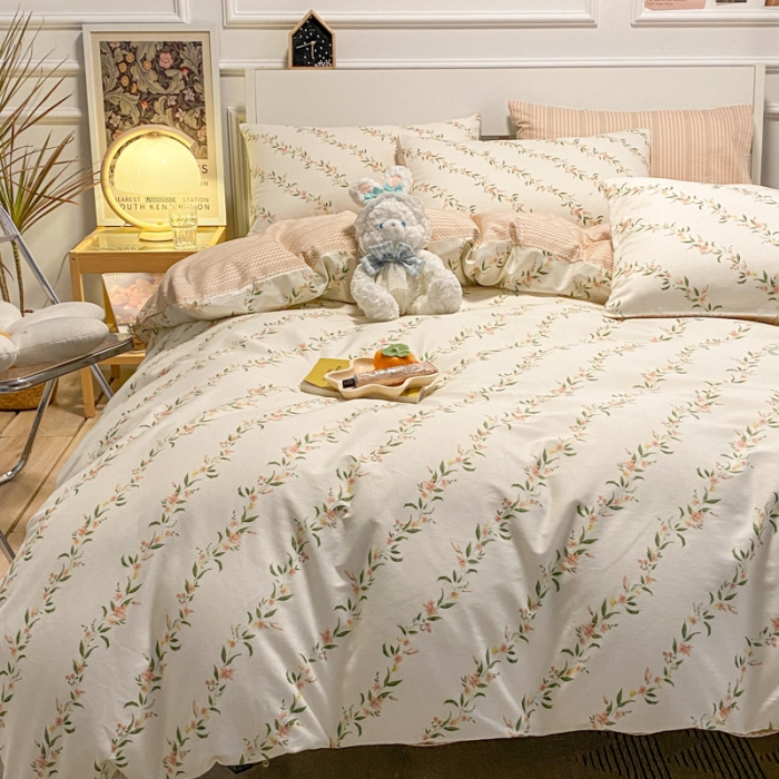 91家纺网 家纺一手货源 找家纺 （总）晨希2023年新款全棉花卉印花简约款多规格四件套