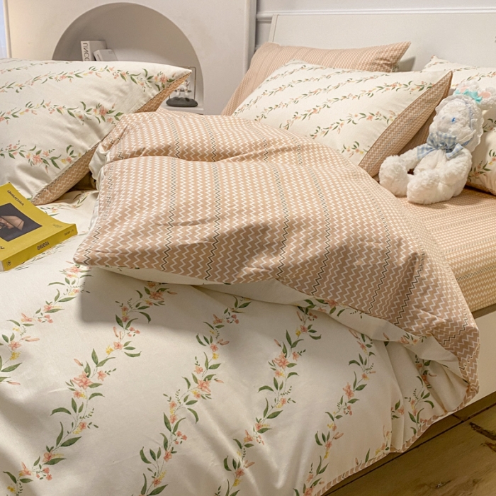 91家纺网 家纺一手货源 找家纺 （总）晨希2023年新款全棉花卉印花简约款多规格四件套