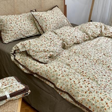 91家纺网 家纺一手货源 找家纺 （总）源启生活 2022新款全棉法式田园风花边款四件套