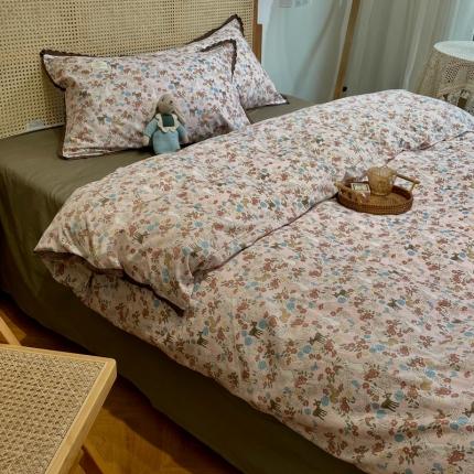 91家纺网 家纺一手货源 找家纺 （总）源启生活 2022新款全棉法式田园风花边款四件套