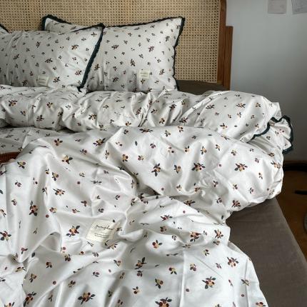 91家纺网 家纺一手货源 找家纺 （总）源启生活 2022新款全棉法式田园风花边款四件套