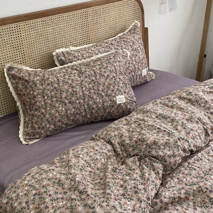 91家纺网 家纺一手货源 找家纺 （总）源启生活 2022新款全棉法式田园风花边款四件套