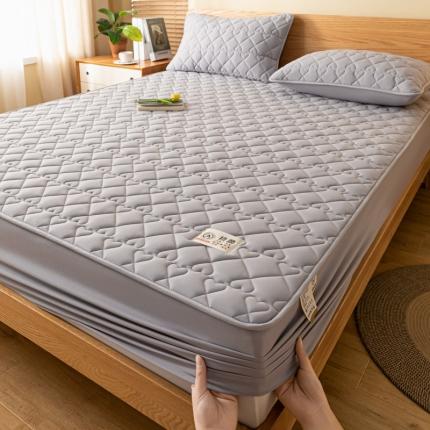 91家纺网 家纺一手货源 找家纺 芬晴 2023新款A类原棉抗菌夹棉床笠 青春-星灰