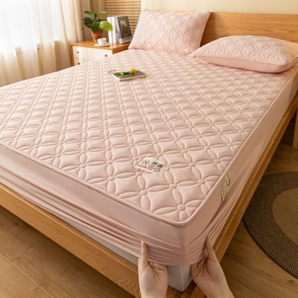 91家纺网 家纺一手货源 找家纺 芬晴 2023新款A类原棉夹棉抗菌床笠花语系列 花语-豆沙粉