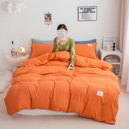 91家纺网 家纺一手货源 找家纺 （总）芷凡家纺 2022新款雅棉纯色斜纹磨毛贴标款四件套