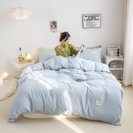 91家纺网 家纺一手货源 找家纺 （总）芷凡家纺 2022新款雅棉纯色斜纹磨毛贴标款四件套