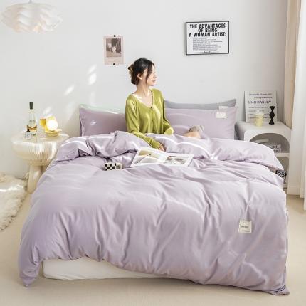 91家纺网 家纺一手货源 找家纺 （总）芷凡家纺 2022新款雅棉纯色斜纹磨毛贴标款四件套