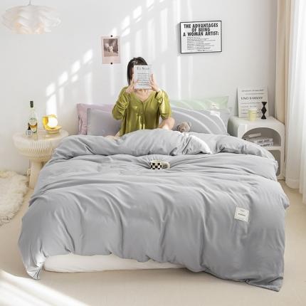 91家纺网 家纺一手货源 找家纺 （总）芷凡家纺 2022新款雅棉纯色斜纹磨毛贴标款四件套