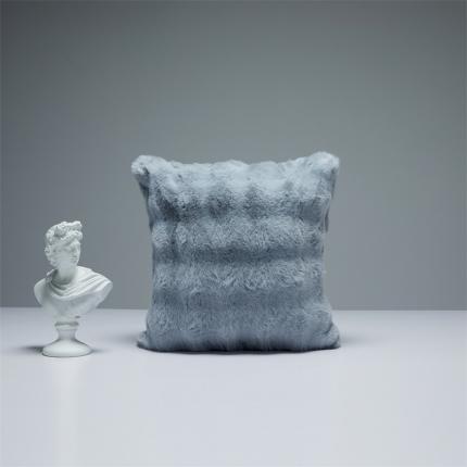 91家纺网 家纺一手货源 找家纺 缔缦2022新款皮草绒抱枕（50*50cm含芯） 蓝灰色