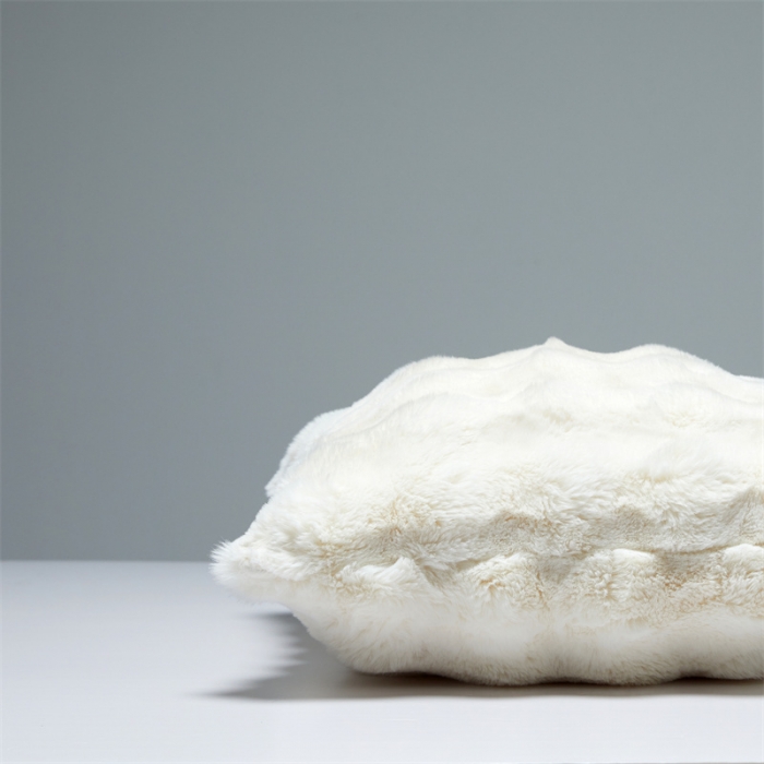 91家纺网 家纺一手货源 找家纺 缔缦2022新款皮草绒抱枕（50*50cm含芯） 米白色