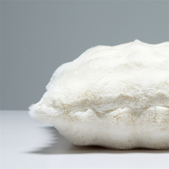 91家纺网 家纺一手货源 找家纺 缔缦2022新款皮草绒抱枕（50*50cm含芯） 米白色