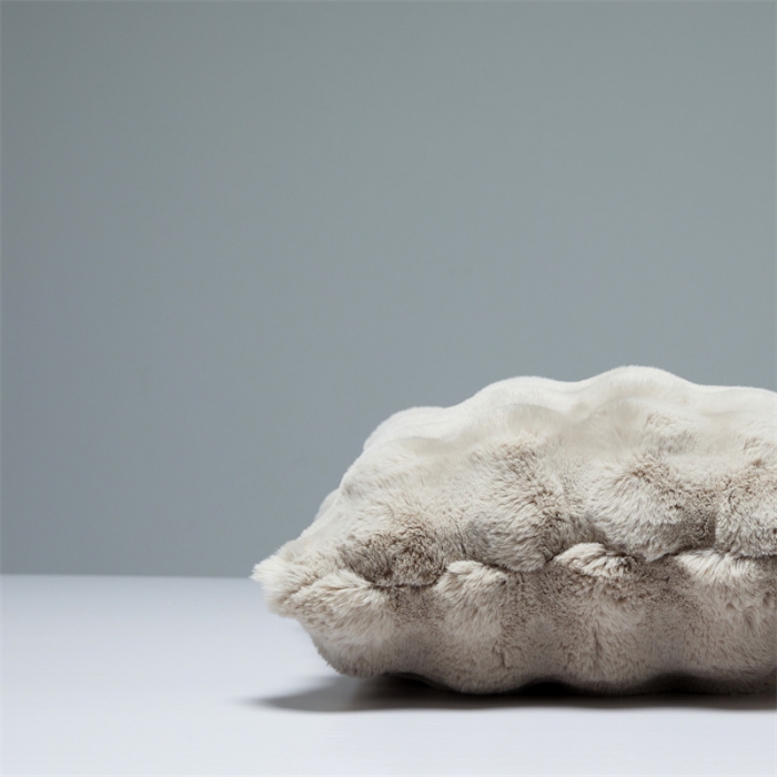 91家纺网 家纺一手货源 找家纺 缔缦2022新款皮草绒抱枕（50*50cm含芯） 米驼色