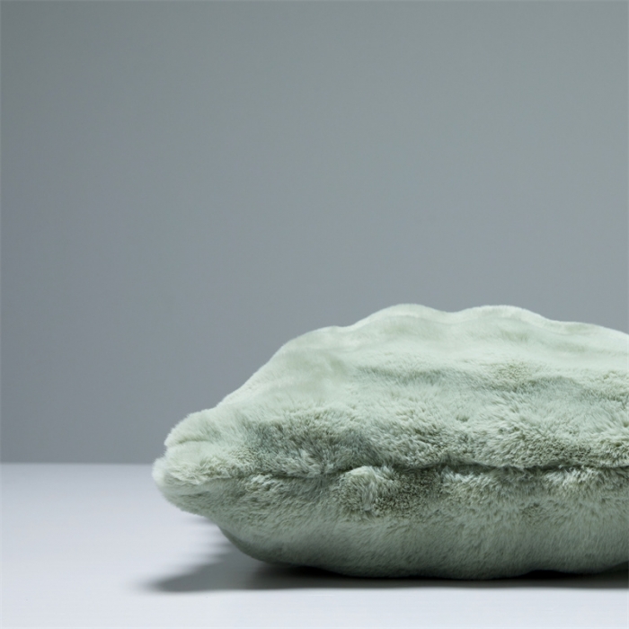 91家纺网 家纺一手货源 找家纺 缔缦2022新款皮草绒抱枕（50*50cm含芯） 水绿色