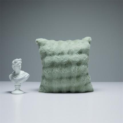 缔缦2022新款皮草绒抱枕（50*50cm含芯） 水绿色