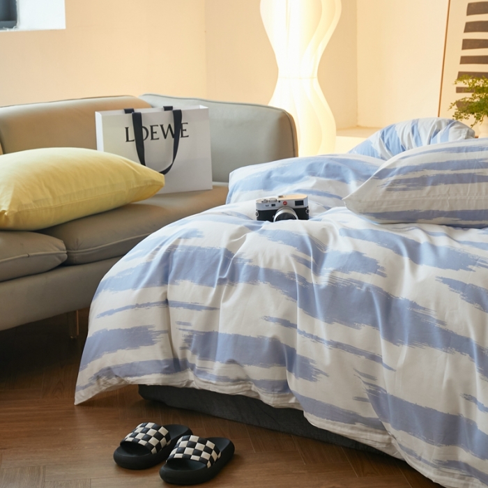 91家纺网 家纺一手货源 找家纺 怡家居 2022新款直播供货全棉印花四件套-第九批 蔚蓝