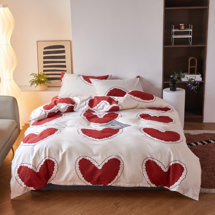 91家纺网 家纺一手货源 找家纺 怡家居 2022新款直播供货全棉印花四件套-第九批 心染