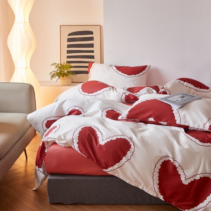 91家纺网 家纺一手货源 找家纺 怡家居 2022新款直播供货全棉印花四件套-第九批 心染