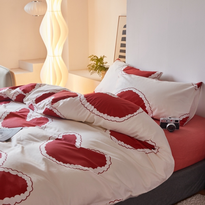 91家纺网 家纺一手货源 找家纺 怡家居 2022新款直播供货全棉印花四件套-第九批 心染