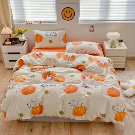 91家纺网 家纺一手货源 找家纺 怡家居 2022新款直播供货全棉卡通四件套 南瓜娃娃