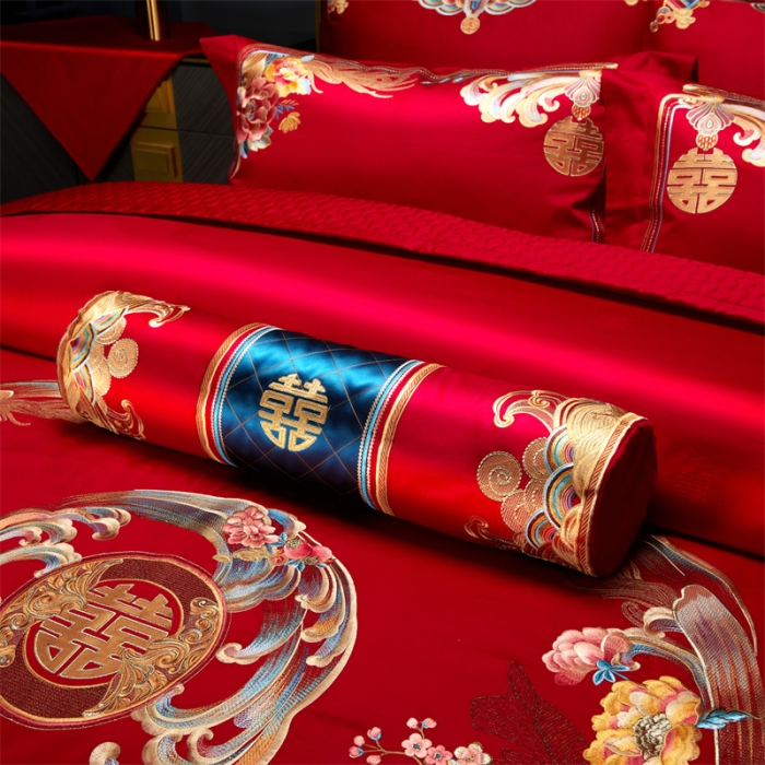 91家纺网 家纺一手货源 找家纺 （总）缔缦 2022新款秋冬婚庆长绒棉刺绣多件套富贵花开