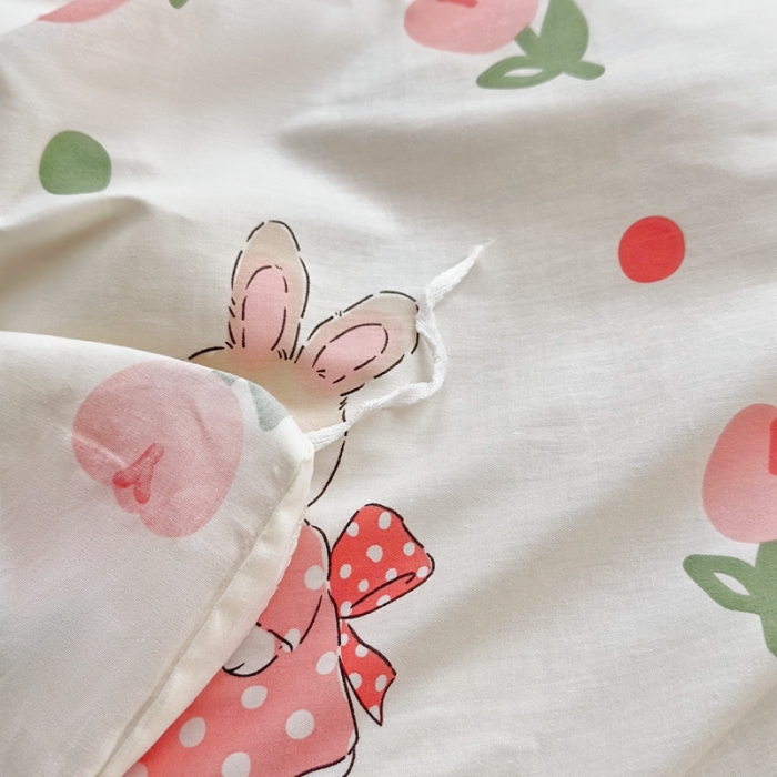 91家纺网 家纺一手货源 找家纺 怡家居 2022新款直播供货全棉卡通四件套 艾丽小兔