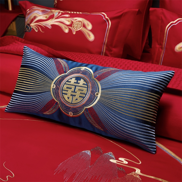 91家纺网 家纺一手货源 找家纺 （总）缔缦 2022新款秋冬婚庆长绒棉刺绣多件套情深意切