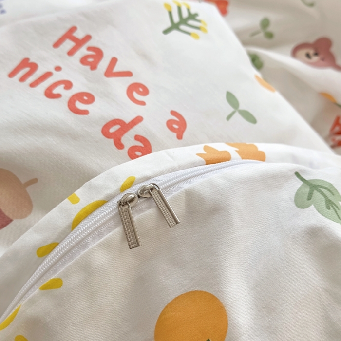 91家纺网 家纺一手货源 找家纺 怡家居 2022新款直播供货全棉卡通四件套 橙花趣