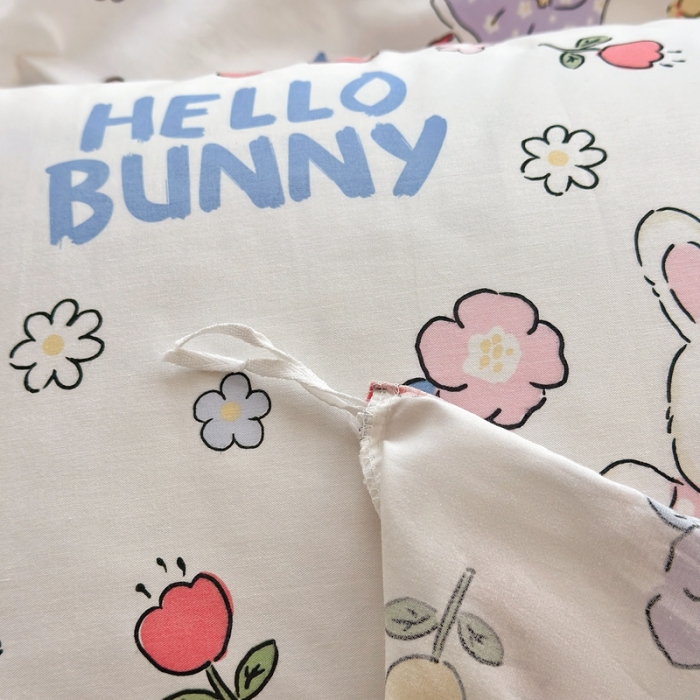 91家纺网 家纺一手货源 找家纺 怡家居 2022新款直播供货全棉卡通四件套 俏皮兔