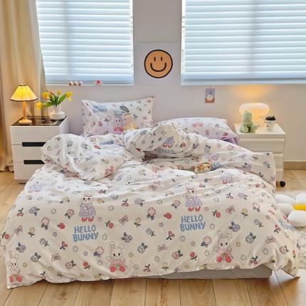 怡家居 2022新款直播供货全棉卡通四件套 俏皮兔