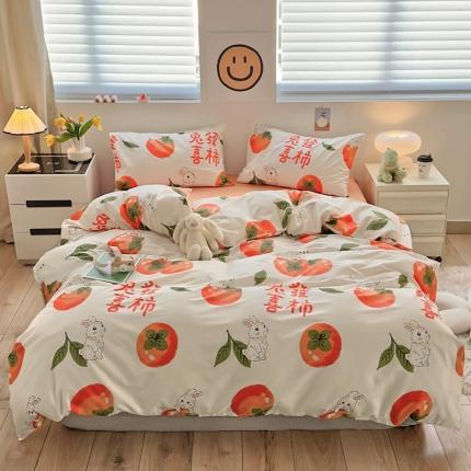 怡家居 2022新款直播供货全棉卡通四件套 喜柿子