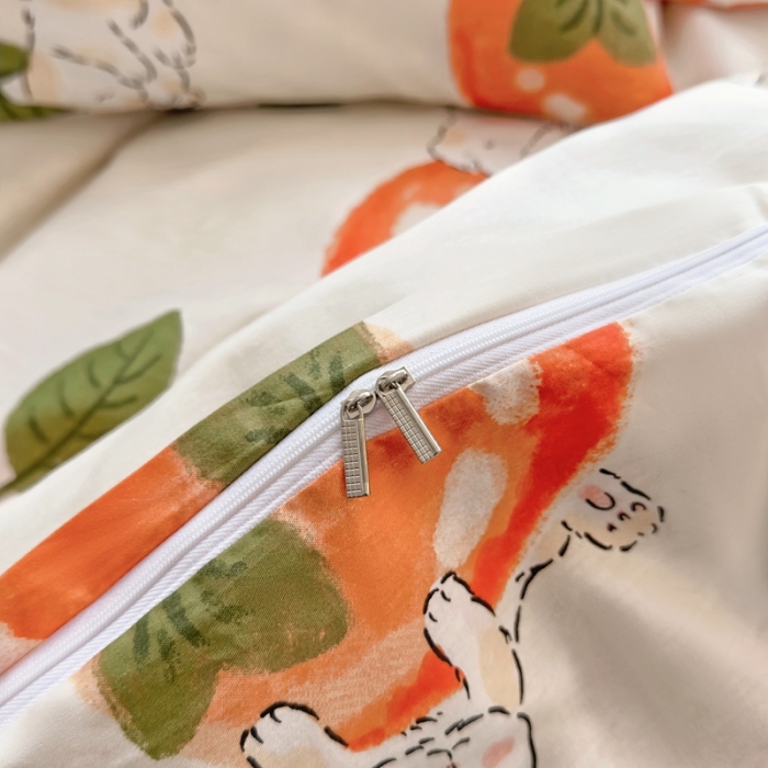 91家纺网 家纺一手货源 找家纺 怡家居 2022新款直播供货全棉卡通四件套 喜柿子