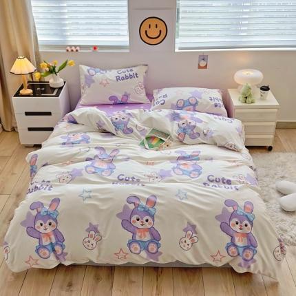 怡家居 2022新款直播供货全棉卡通四件套 星空兔子