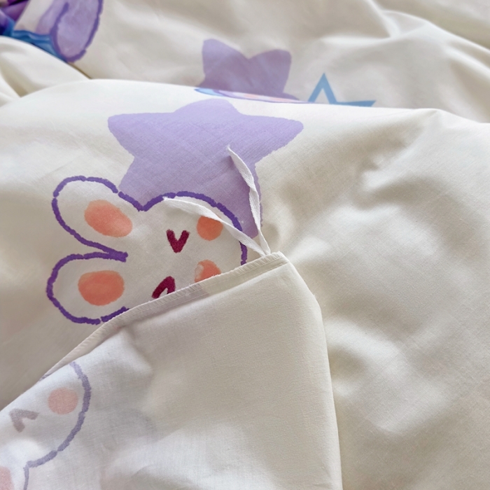 91家纺网 家纺一手货源 找家纺 怡家居 2022新款直播供货全棉卡通四件套 星空兔子